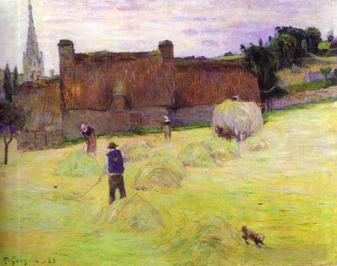 Paul Gauguin Peinture à l'huile - Fenaison en Bretagne