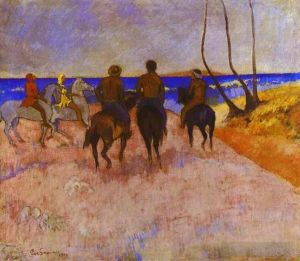 Paul Gauguin œuvres - Cavaliers sur la plage