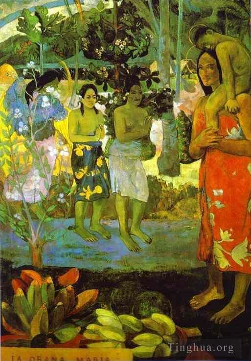 Paul Gauguin Peinture à l'huile - Ia Orana Maria Je vous salue Marie