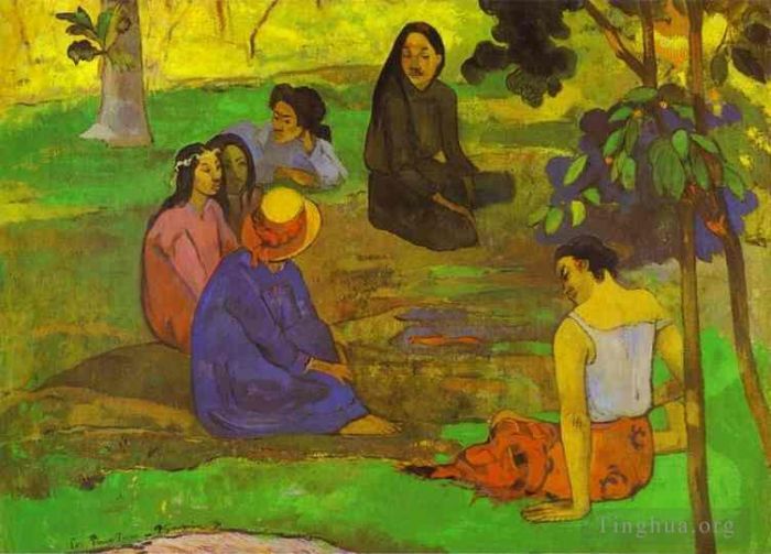 Paul Gauguin Peinture à l'huile - Conversation Les Parau Parau
