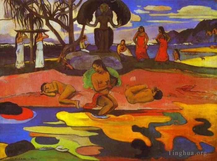 Paul Gauguin Peinture à l'huile - Jour de Dieu (Mahana No Atua)