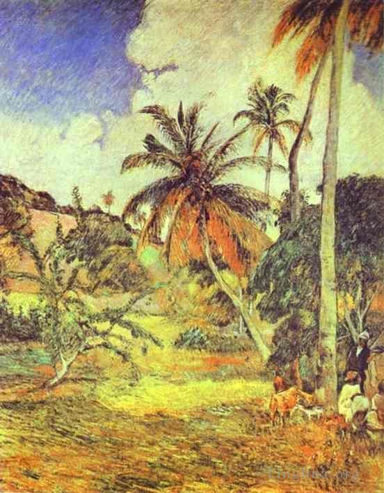 Paul Gauguin Peinture à l'huile - Palmiers en Martinique