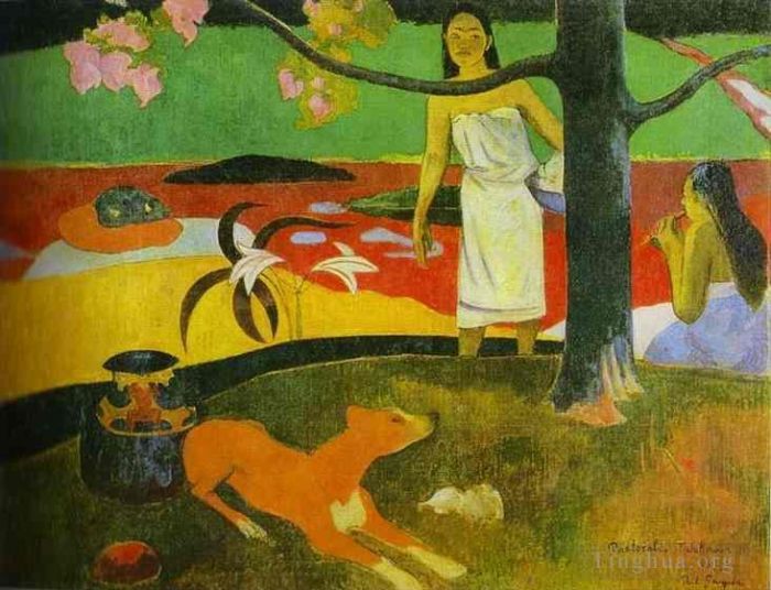 Paul Gauguin Peinture à l'huile - Pastorales Tahitiennes