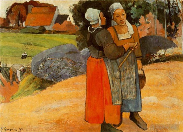 Paul Gauguin Peinture à l'huile - Paysannes bretonnes Paysannes bretonnes