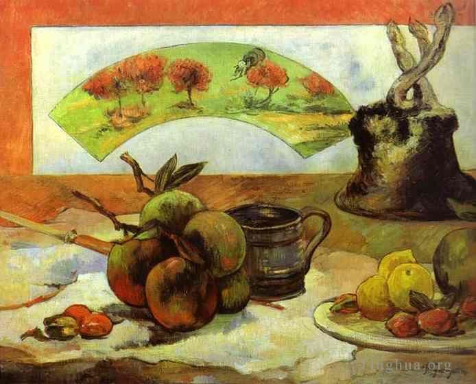 Paul Gauguin Peinture à l'huile - Nature morte à l'éventail