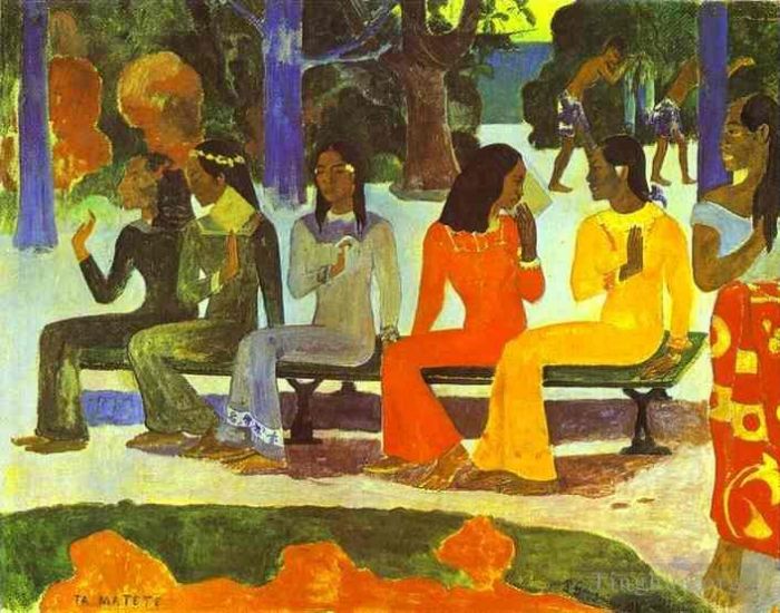 Paul Gauguin Peinture à l'huile - Ta Matete Nous n'irons pas au marché aujourd'hui