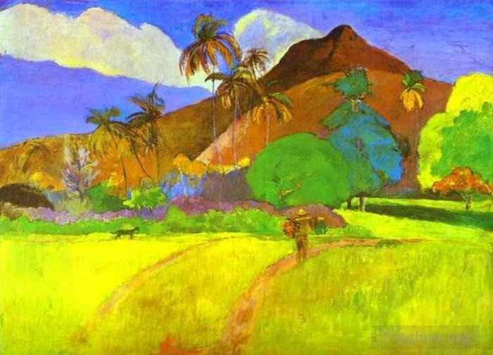 Paul Gauguin Peinture à l'huile - Paysage tahitien