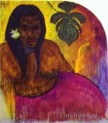 Paul Gauguin Peinture à l'huile - Femme tahitienne c