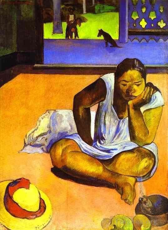 Paul Gauguin Peinture à l'huile - Te Faaturuma Femme maussade