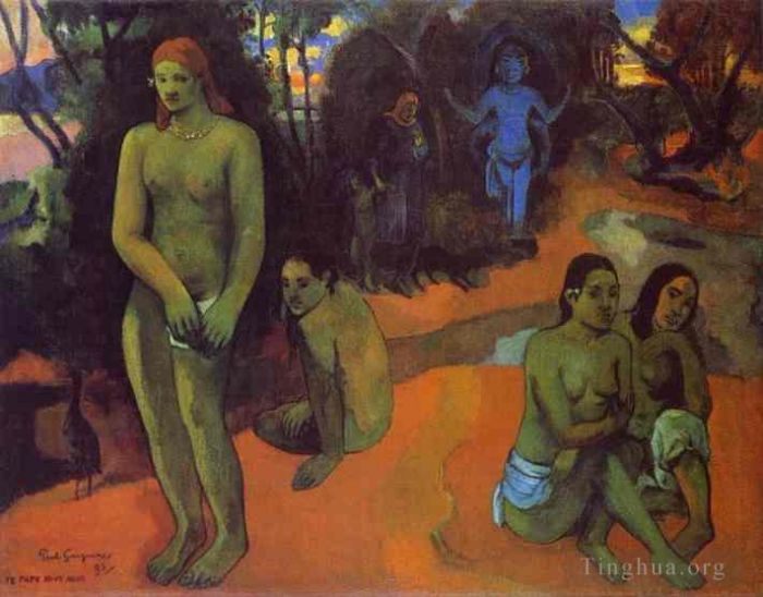 Paul Gauguin Peinture à l'huile - Te Pape Nave Nave Eaux Délectables