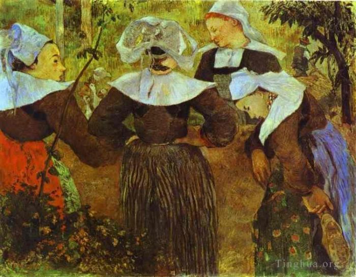 Paul Gauguin Peinture à l'huile - Les quatre filles bretonnes c