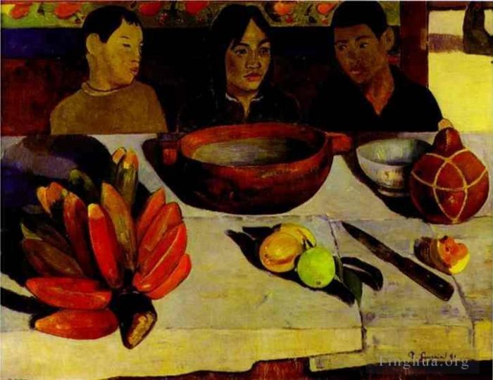 Paul Gauguin Peinture à l'huile - Le repas Les bananes