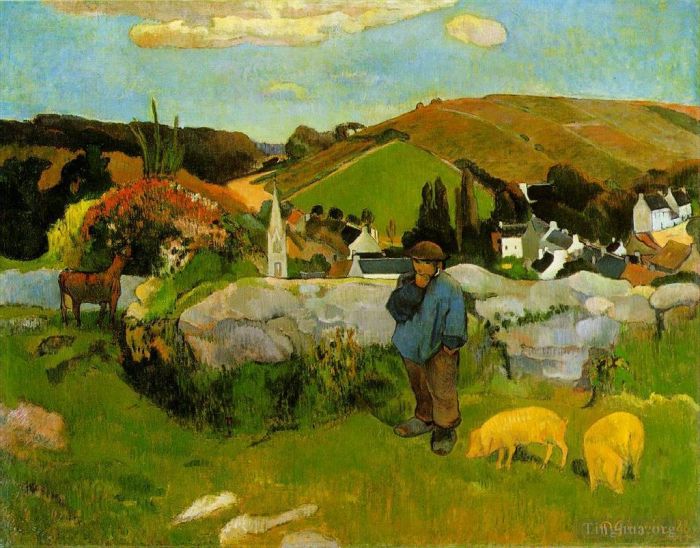 Paul Gauguin Peinture à l'huile - Le Porcher Bretagne