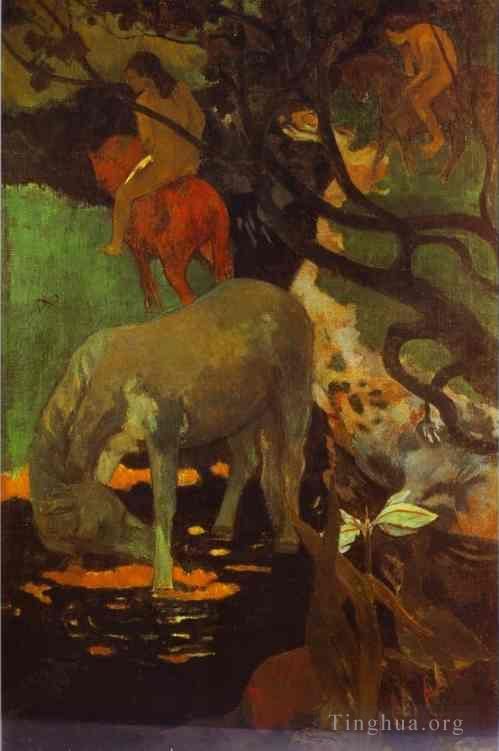 Paul Gauguin Peinture à l'huile - Le cheval blanc