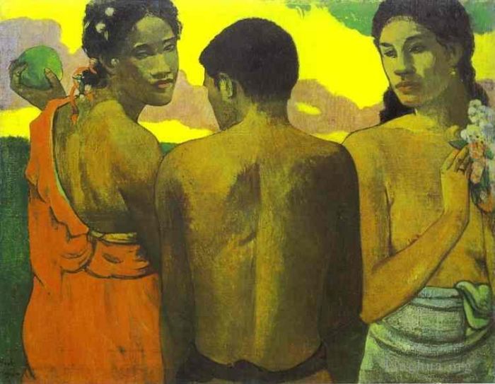 Paul Gauguin Peinture à l'huile - Trois Tahitiens