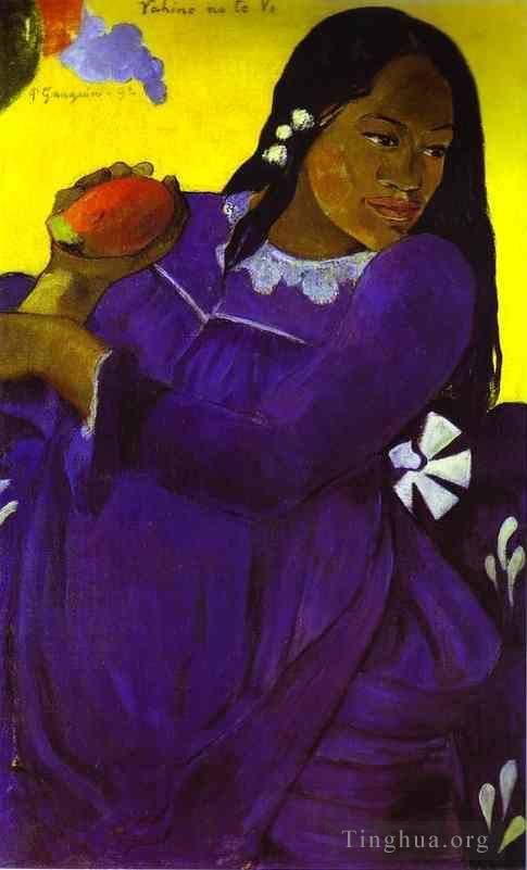 Paul Gauguin Peinture à l'huile - Vahine no te vi Femme à la mangue