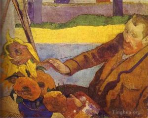 Paul Gauguin œuvres - Van Gogh peignant des tournesols