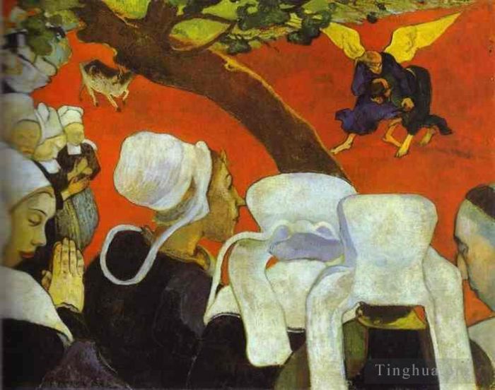 Paul Gauguin Peinture à l'huile - Vision après le sermon Jacob luttant avec l'ange