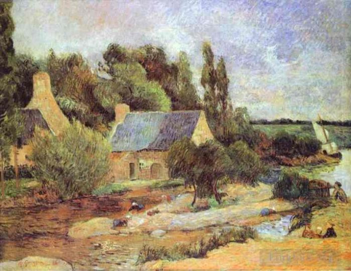 Paul Gauguin Peinture à l'huile - Lavandières à Pont Aven