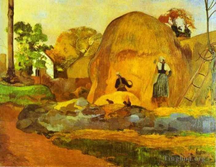 Paul Gauguin Peinture à l'huile - Récolte équitable des pousses de foin jaune