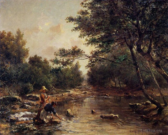 Paul Camille Guigou Peinture à l'huile - Au bord du fleuve