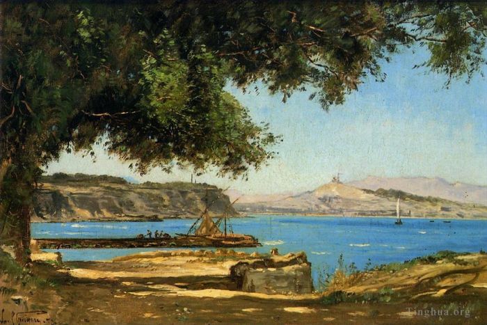 Paul Camille Guigou Peinture à l'huile - Tamaris bord de mer à Saint André près de Marseille