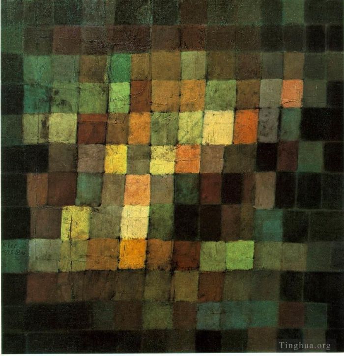 Paul Klee Peinture à l'huile - Résumé sonore ancien sur noir 192Expressionnisme Bauhaus Surréalisme