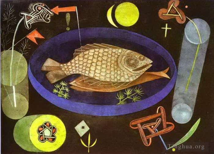 Paul Klee Peinture à l'huile - Autour du poisson