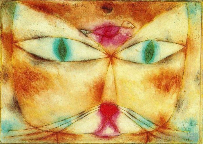 Paul Klee Peinture à l'huile - Chat et oiseau