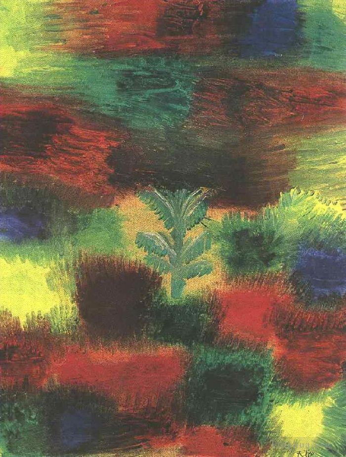 Paul Klee Peinture à l'huile - Petit arbre au milieu des arbustes