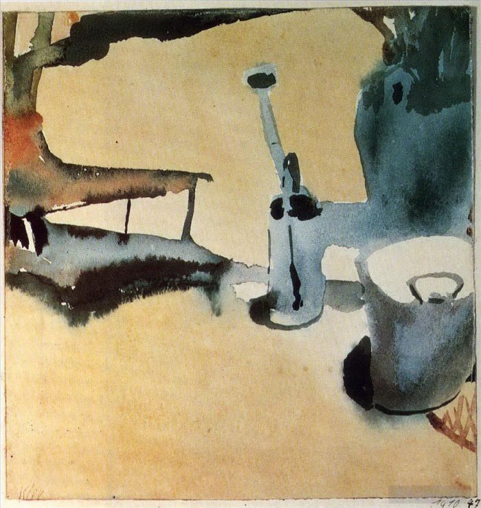 Paul Klee Types de peintures - Support à fleurs avec arrosoir et seau