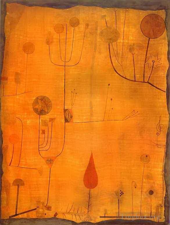 Paul Klee Types de peintures - Fruits sur rouge