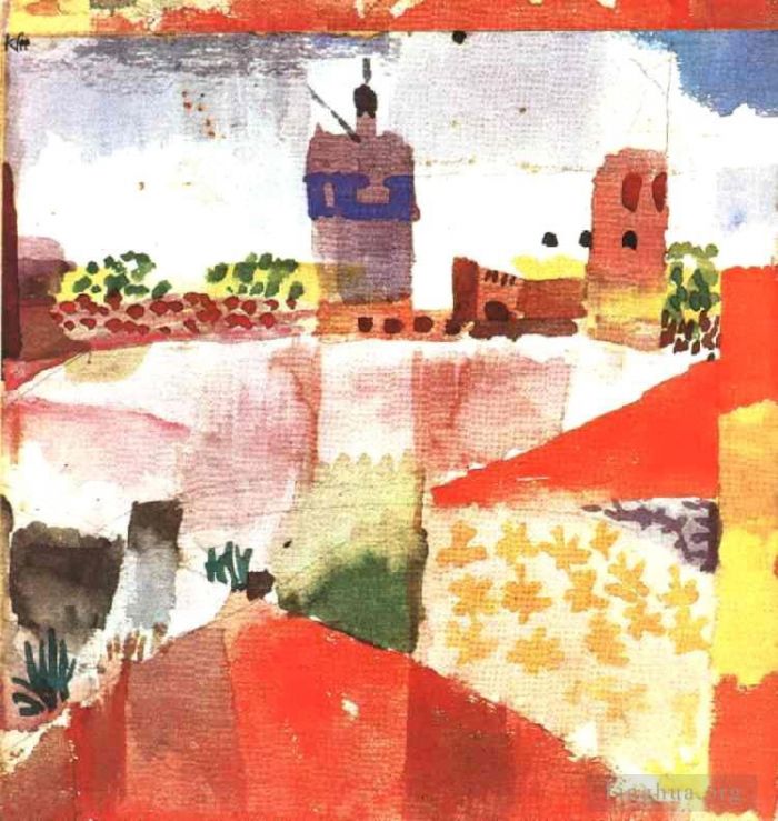 Paul Klee Types de peintures - Hammamet avec mosquée
