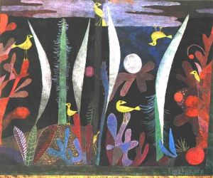Paul Klee œuvres - Paysage avec des oiseaux jaunes