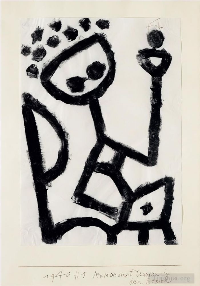 Paul Klee Types de peintures - Mumon ivre tombe sur la chaise