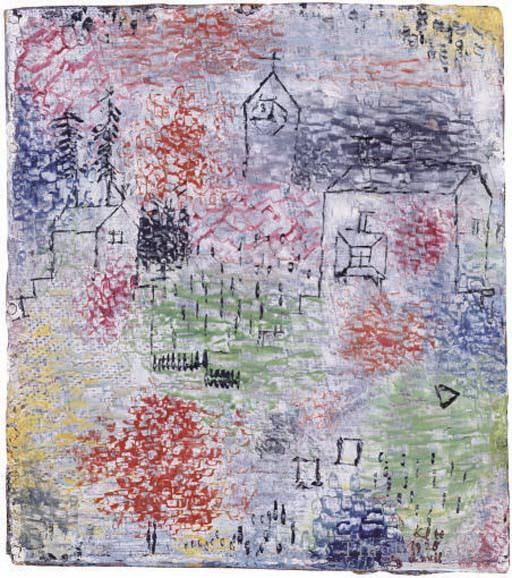 Paul Klee Types de peintures - Petit paysage avec l'église du village