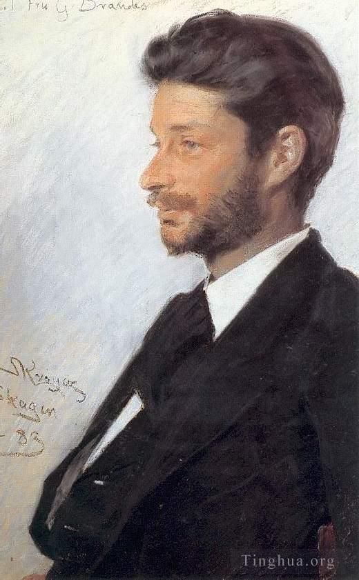 Peder Severin Kroyer Peinture à l'huile - Georg Brandès 1883