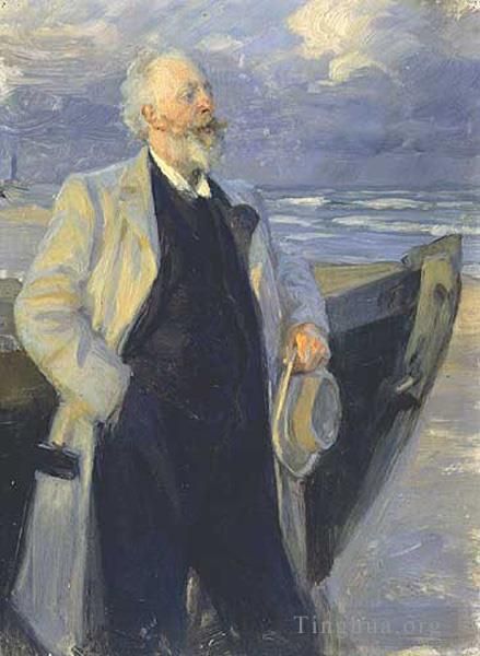 Peder Severin Kroyer Peinture à l'huile - Holger Drachman 1895