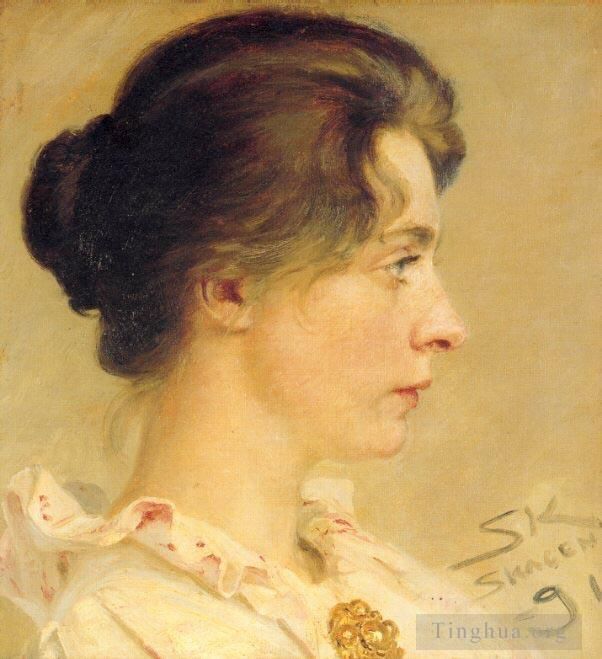 Peder Severin Kroyer Peinture à l'huile - Marie de profil 1891