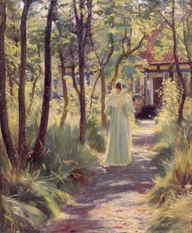Peder Severin Kroyer Peinture à l'huile - Marie au jardin 1895