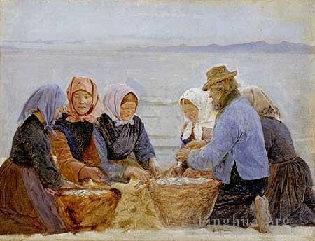 Peder Severin Kroyer Peinture à l'huile - Femmes et pêcheurs de Hornbaek21875