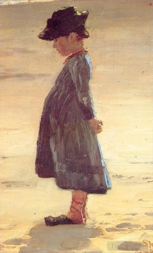 Peder Severin Kroyer œuvres - Nina sur la plage 1884