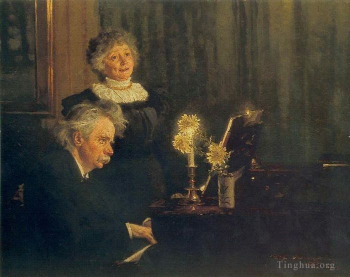 Peder Severin Kroyer Peinture à l'huile - Nina et Edvard Grieg 1892