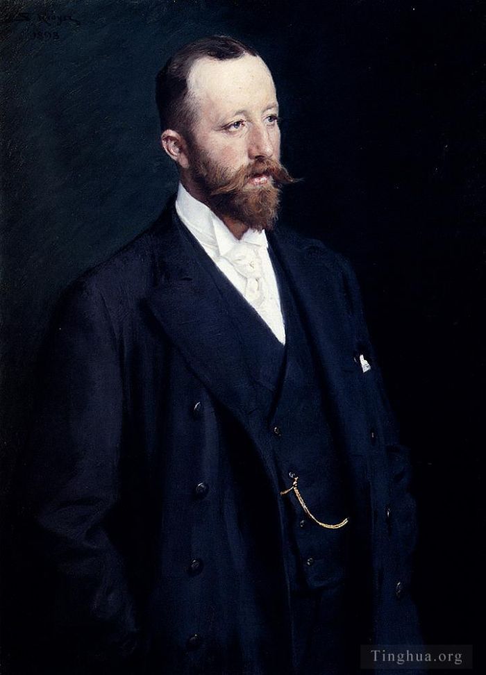 Peder Severin Kroyer Peinture à l'huile - Portrait d'un gentilhomme