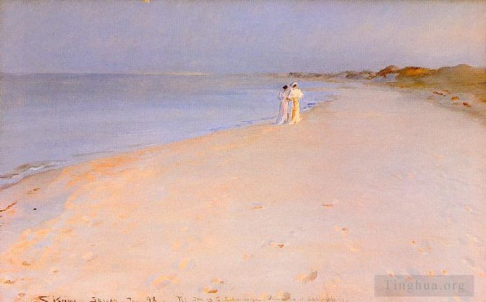 Peder Severin Kroyer Peinture à l'huile - Tarde de verano à Skagen 1893