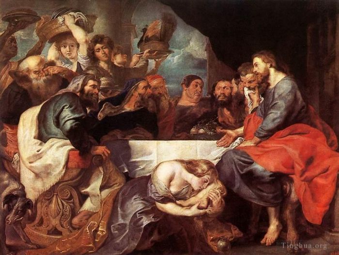 Pierre Paul Rubens Peinture à l'huile - Le Christ chez Simon le Pharisien