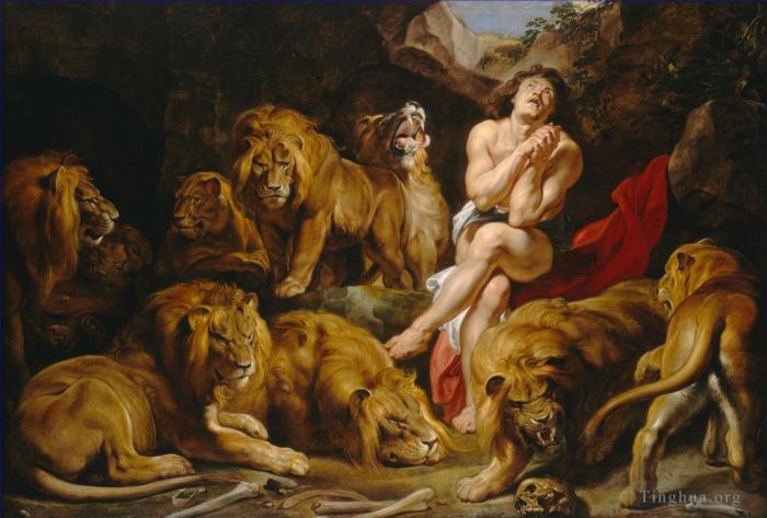 Pierre Paul Rubens Peinture à l'huile - Daniel dans la fosse aux lions