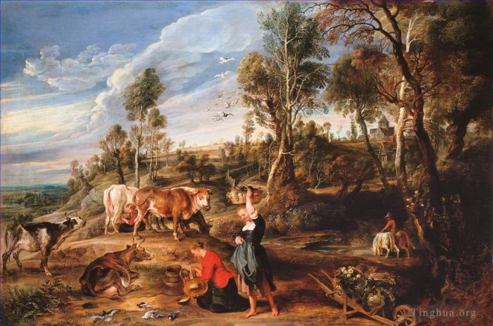 Pierre Paul Rubens Peinture à l'huile - Ferme à Laeken