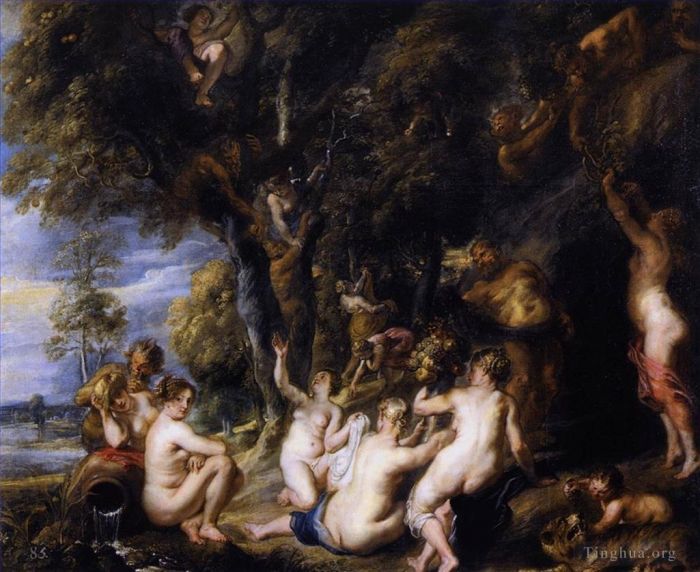 Pierre Paul Rubens Peinture à l'huile - Nymphes et satyres
