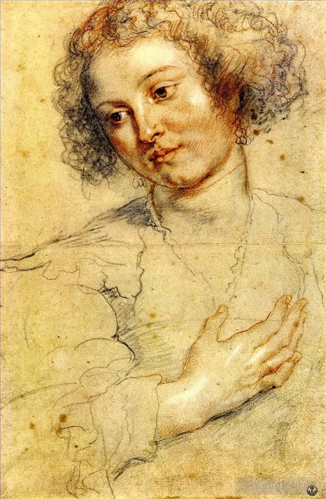 Pierre Paul Rubens Peinture à l'huile - Peter Paul Tête et main droite d'une femme